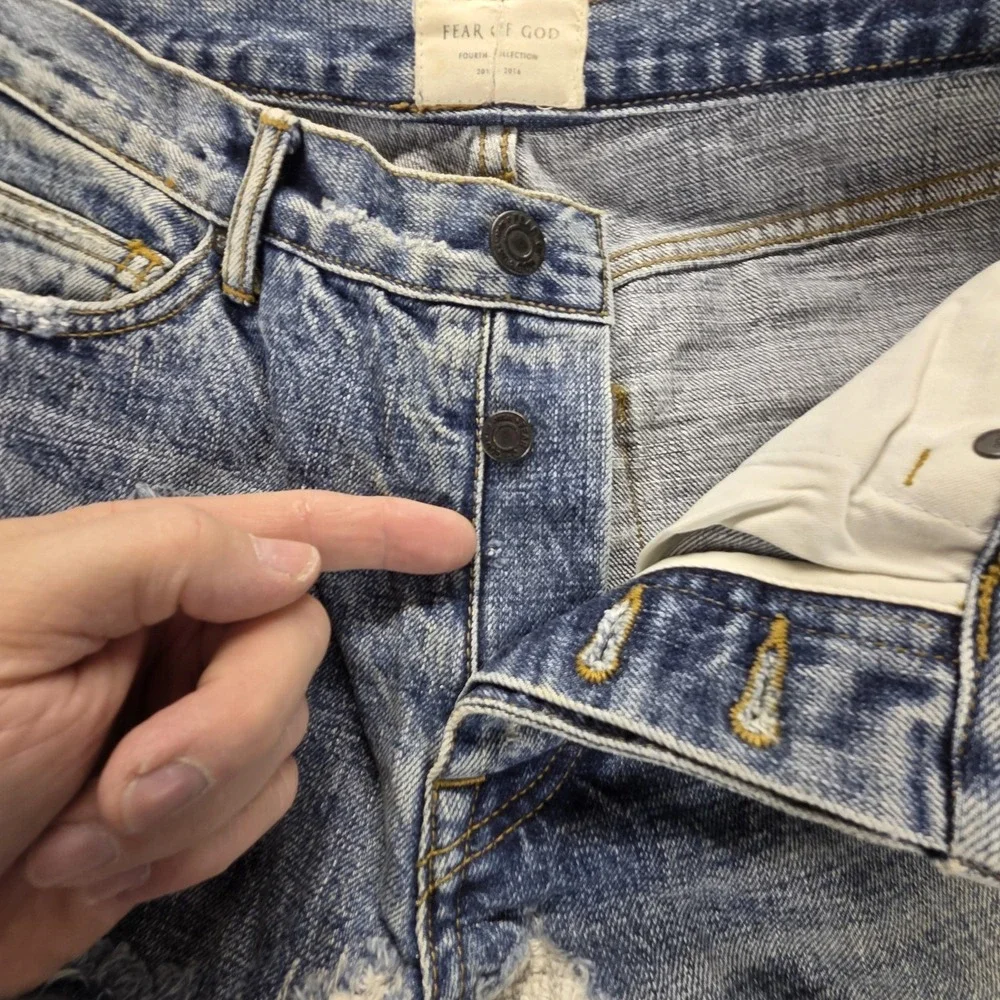 Fear of God Jeans Mens‎ Fourth Collection 2015-2016 Altered Waist Zip Ankle Read